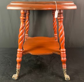 A Mahogany Barley Twist Two Tiered Table