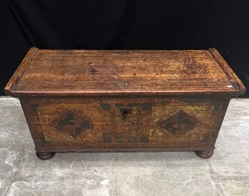Antique European Rosemae'd Oak Trunk c18th C.