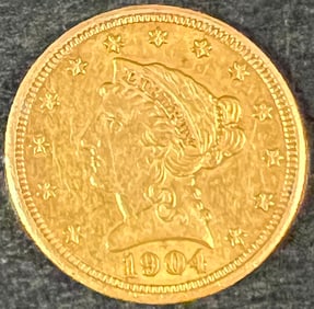 A 1904 Liberty Quarter Eagle $2.50 21.6K Gold