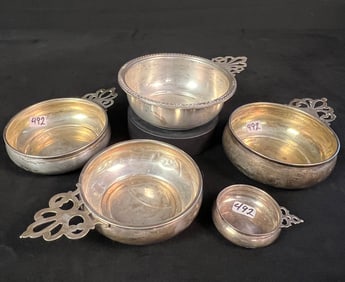 Five Sterling Silver Porringer Baby Bowls