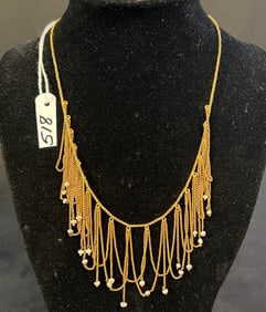 18K Edwardian Festoon and Pearl Necklace