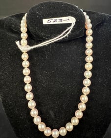 Pearl and 10K Clasp Necklace