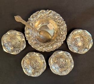Sterling Nut Dishes and Souvenir Spoon