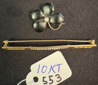 Two 10K Victorian Brooches