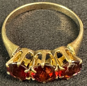10K Three Stone Ladies Ring