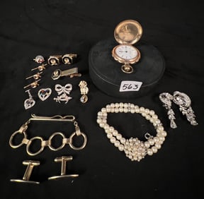 Rolled Gold Pocket Watch, Costume Jewelry and More
