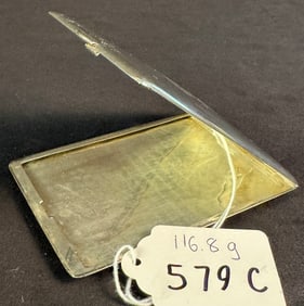 Art Deco Sterling and Gold Inlay Cigarette Case c. 1920s