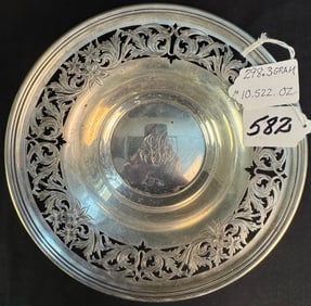 Sterling Bowl with Floral and Filagree Design circa 1913
