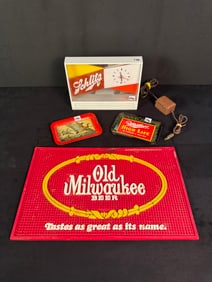 Vintage Brewerianna Group-Schlitz Clock, Miller Tip Trays, More!