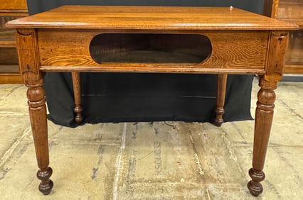 Antique Oak Tavern Table with Pockets c1900