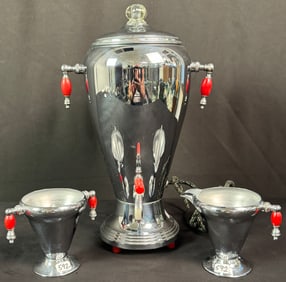 Art Deco Chrome & Bakelite La Belle Silver Company Coffee Service