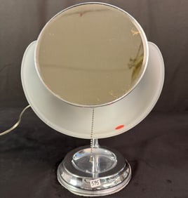 Art Deco Lapeer Chrome Vanity Makeup Mirror Lamp-Estate of Agnes Moorehead c1926
