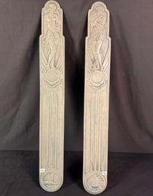 Art Deco  Nude Goddess Theater Door Plates,C.1920's, Pair