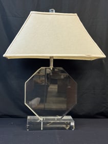 Vintage MCM Hexagonal Lucite Lamp c1970's