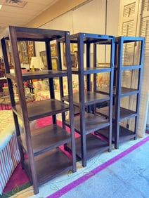 3 Walnut Modern  Square Open Shelving Units