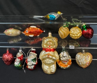 Group of Hand Blown Vintage Ornaments