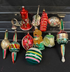 Vintage Hand Blown Christmas Ornaments c1950's