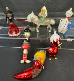 Group of DeCarlini Vintage Hand Blown Italian Ornaments, More!