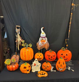 Group of  Vintage Ceramic Halloween Decorations, More!