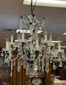Contemporary 12 Arm Crystal Chandelier