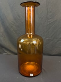 Otto Brauer for Holmegaard Amber Glass Vase, Denmark  C1960's
