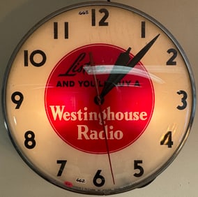 Telechron Westinghouse Radio Advertisement Light Up Wall Clock C1950's