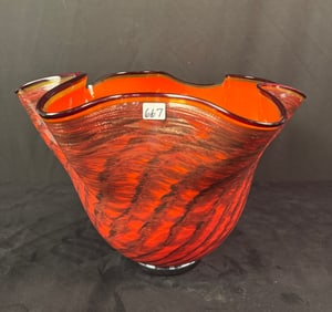 Signed Art Glass Bowl of Important Size c2008