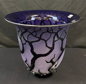 Bernard Katz  Art Glass Amethyst Root Vessel