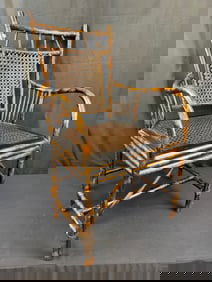 Oriental Tiger Caned Rattan Armchair