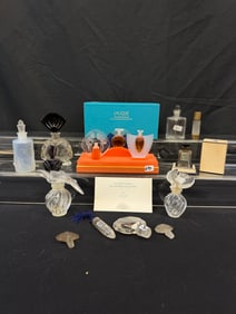 Vintage perfume bottles to include Lalique "Les Introuvable" Miniature Perfume bottle set, More!
