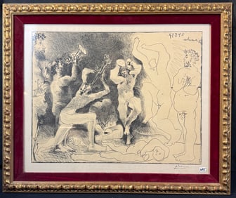 Pablo Picasso Original Lithograph "Dans of the Fauns" C1957, signed in plate