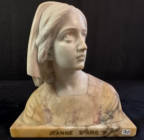Giuseppe Bessi Marble Bust of Joan of Arc