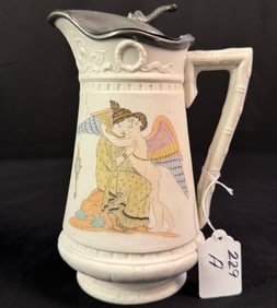 Hand-Painted Parian Pitcher