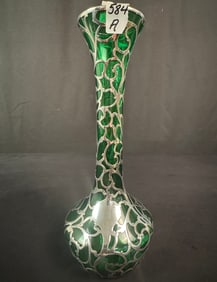 Heavy Sterling Overlay Vase