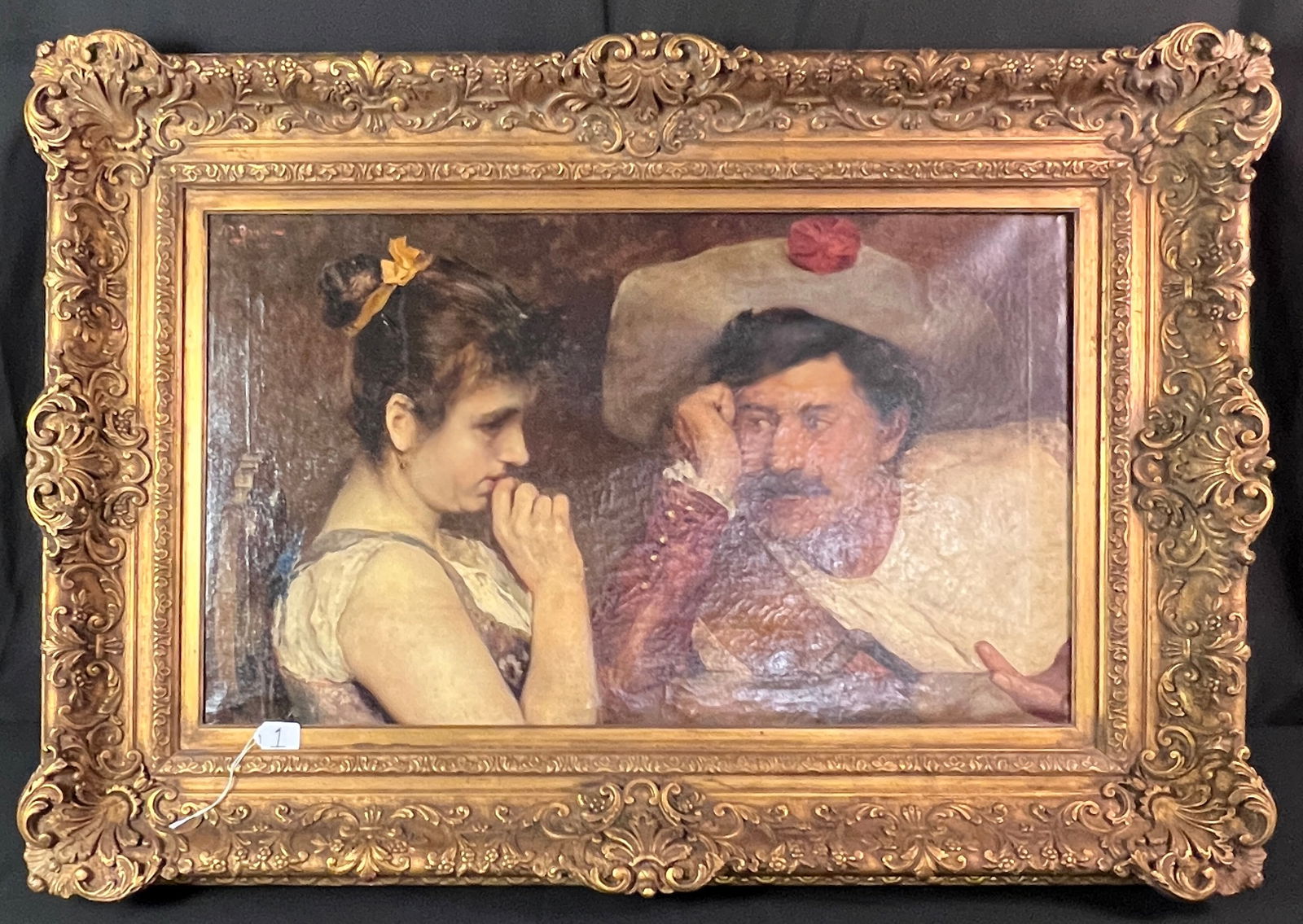 Italian Oil on Canvas Signed .P Bausi c1860's