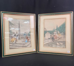 Two Lucius Rossi Hand colored Lithographs C1880/90's