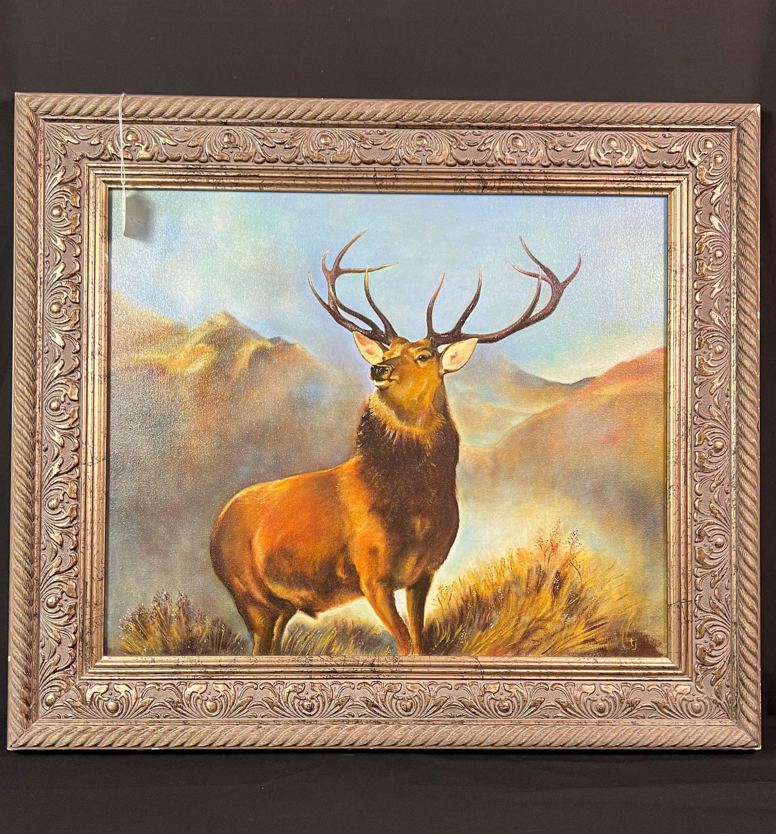 Tryg jacobsen Original Oil On Canvas of Elk (1 of 8)