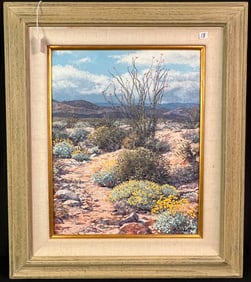 Florence Sacket Oil on Linen Desert Landscape