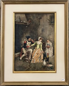 Ettore Simonetti Original Watercolor C.1888