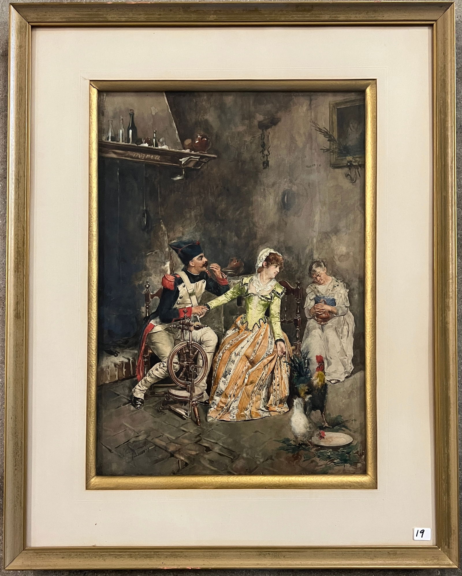 Ettore Simonetti Original Watercolor C.1888 (1 of 6)