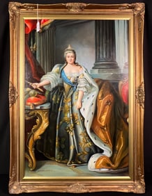 W. Marlow Oil on Canvas of Empress Elizabeth Fedorova