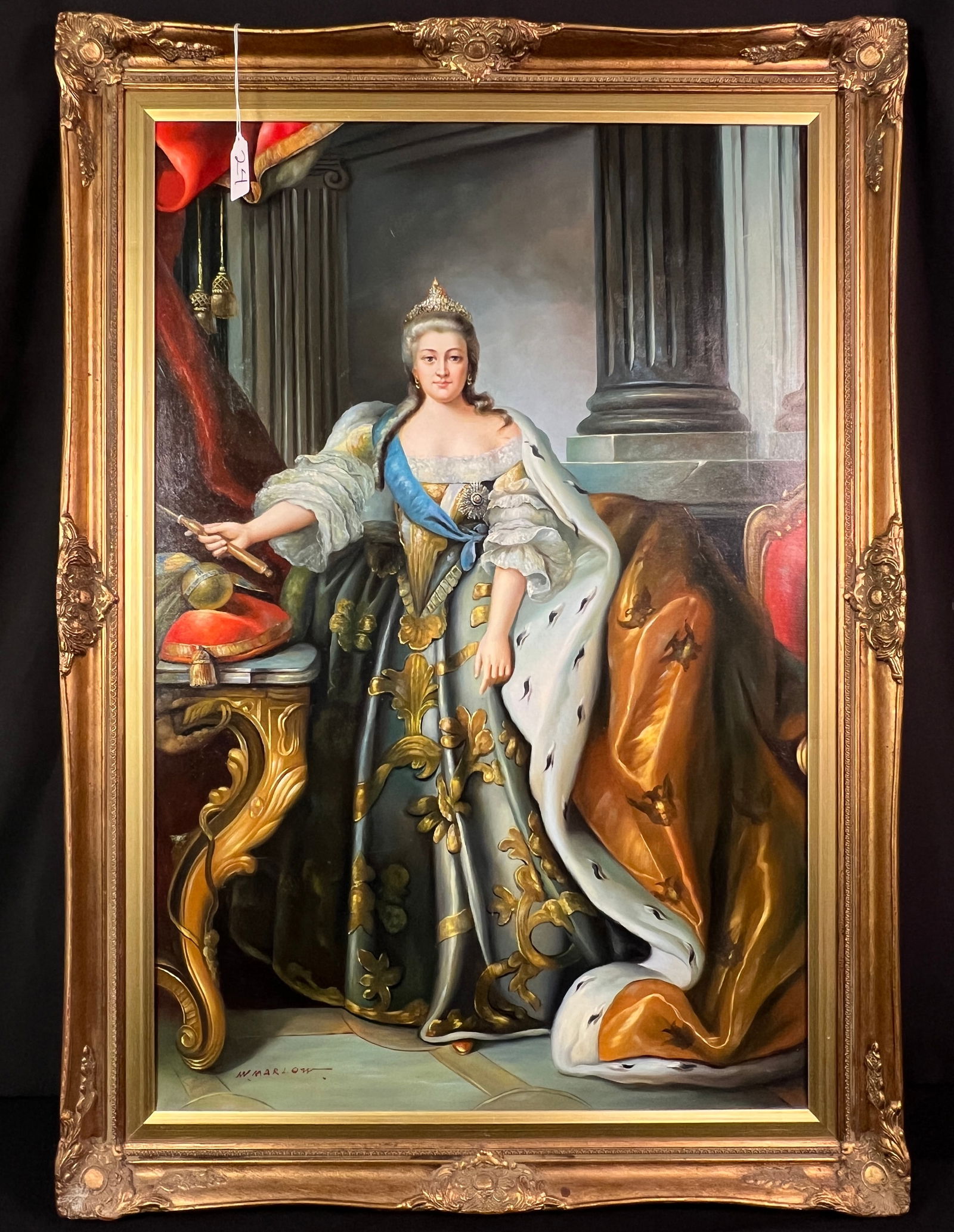 W. Marlow Oil on Canvas of Empress Elizabeth Fedorova (1 of 7)
