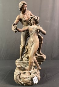 Ernest Rancoulet Spelter Statue of Lover's