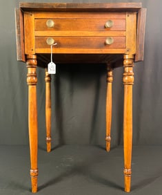 Early Drop Leaf  2 Drawer Side Table c.1820's