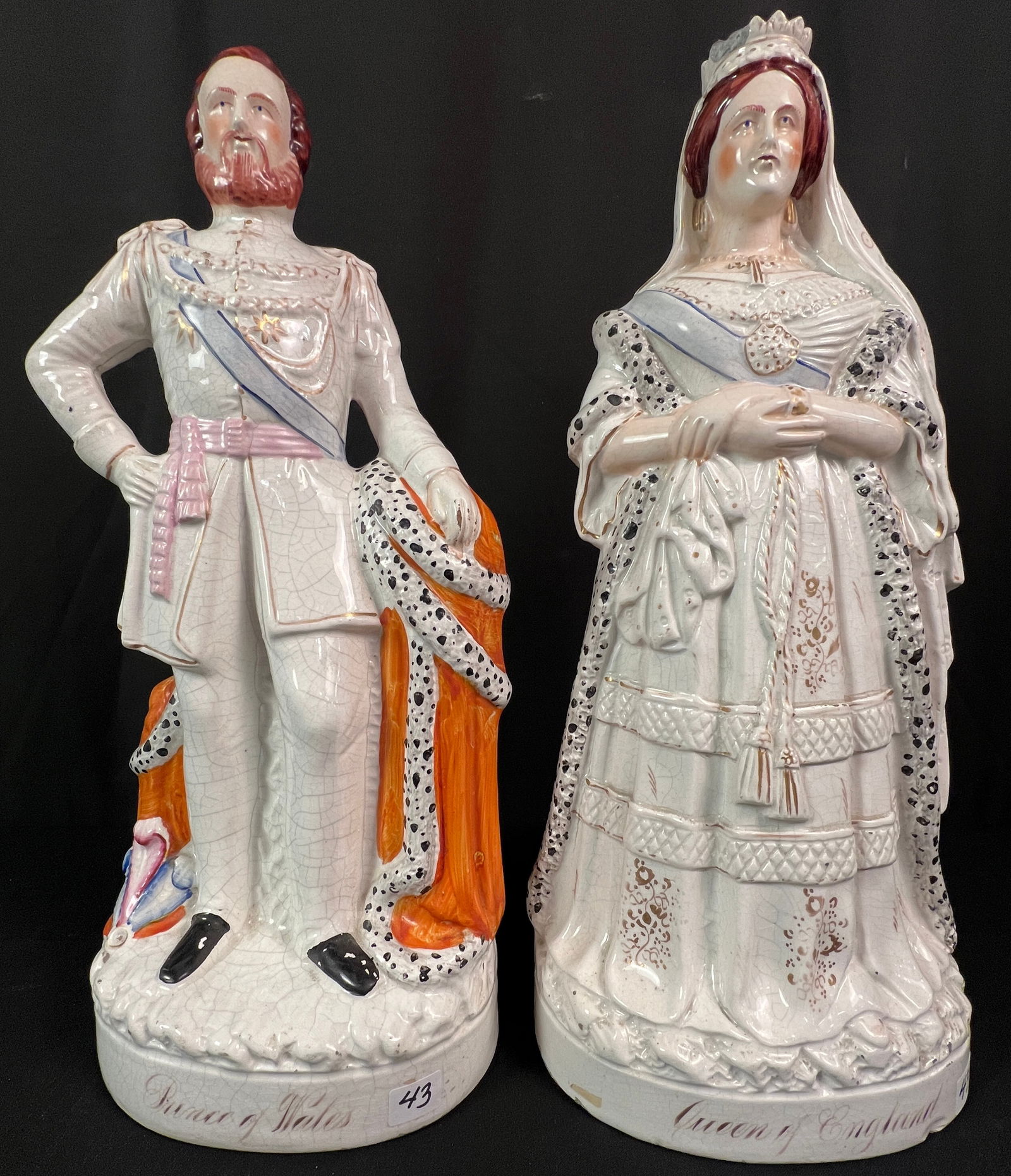 Large Staffordshire Queen Victoria and Albert Prince of Wales Figurines c1840/50's (1 of 10)