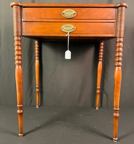 Late Federal Mahogany 2 Drawer Occasional table C1800