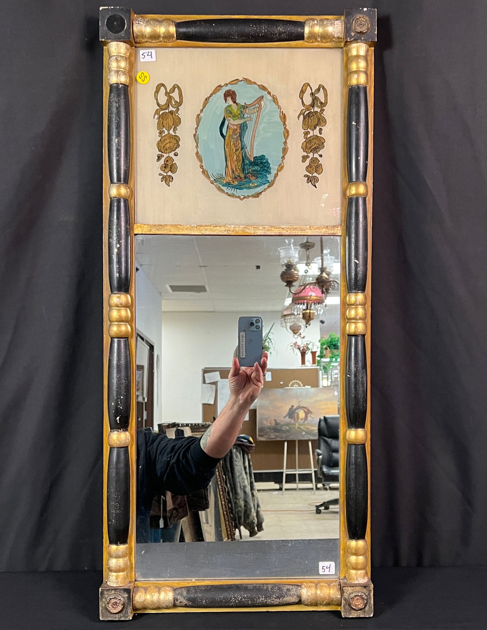 Federal Back Painted Mirror c1820's (1 of 4)