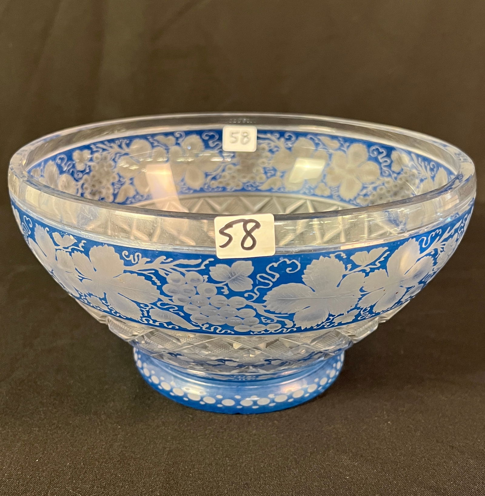 Bohemian Glass Cut Crystal Bowl c1800's (1 of 7)