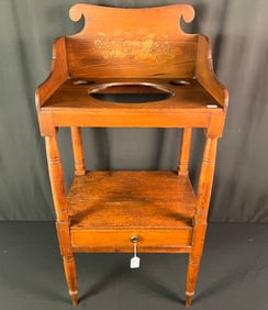 Federal Pine Stenciled Wash Stand C 1800/1820