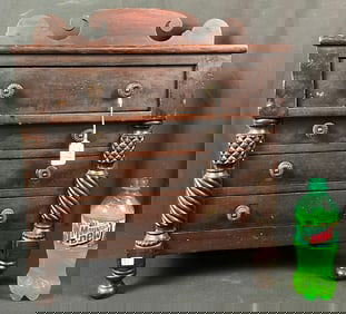 Miniature Federal 4 Drawer Apprentice or Salesman's Sample Chest c1840/50's